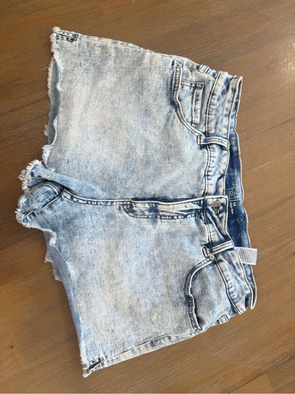 Time and Tru Light Blue High-Rise Denim Shorts